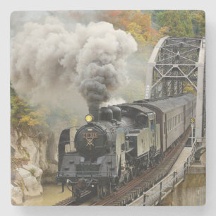 Dessous-de-verre En Pierre Train moteur à vapeur vintage