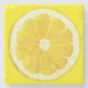 Dessous-de-verre En Pierre Tranche de citron motif géométrique Fruit
