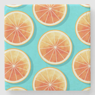 Dessous-de-verre En Pierre Tranches orange sur bleu