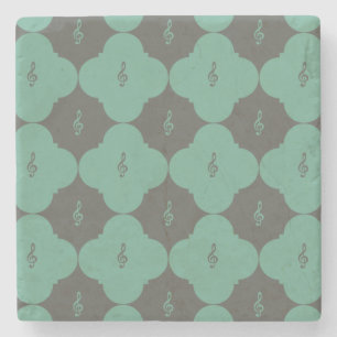 Dessous-de-verre En Pierre Treble Clef Quatrefoil Motif