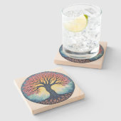 Dessous-de-verre En Pierre Tree of Life (Côté)