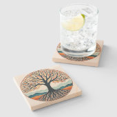 Dessous-de-verre En Pierre Tree of Life (Côté)