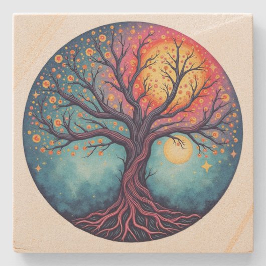 Dessous-de-verre En Pierre Tree of Life (Devant)