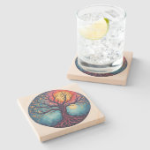 Dessous-de-verre En Pierre Tree of Life (Côté)