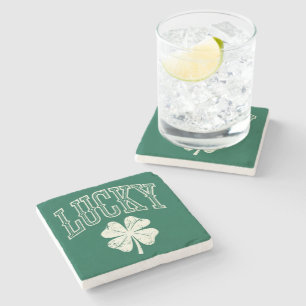 Dessous-de-verre En Pierre Trèfle Chanceux de la Saint-Patrick Vintage