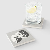 Dessous-de-verre En Pierre Très Cool Comédie et Tragédie Masques Théâtres (Côté)