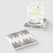 Dessous-de-verre En Pierre Triangles mauve et vert (Côté)