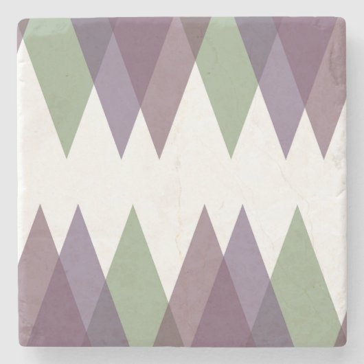 Dessous-de-verre En Pierre Triangles mauve et vert (Devant)
