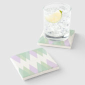 Dessous-de-verre En Pierre Triangles vert et lilas (Côté)