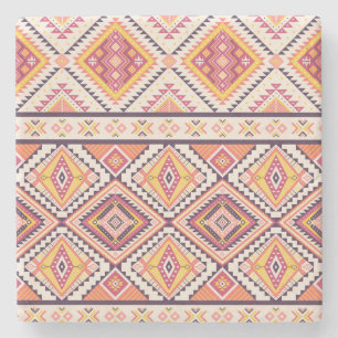 Dessous-de-verre En Pierre Tribal Aztec rayé Arrière - plan sans couture