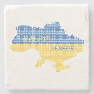 Dessous-de-verre En Pierre Tricot Ukraine texte de la carte d'Etat Gloire à l