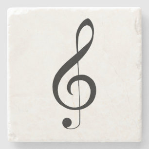 Dessous-de-verre En Pierre Triple Clef Musical Note,