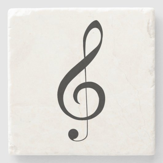 Dessous-de-verre En Pierre Triple Clef Musical Note, (Devant)