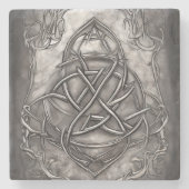 Dessous-de-verre En Pierre Triquetra Trinity Knot Silvery Pewter Faux Metal (Devant)