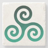 Dessous-de-verre En Pierre Triskele vert (Devant)