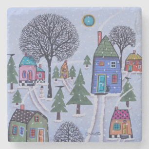 Dessous-de-verre En Pierre Trivet Whimsy d'hiver