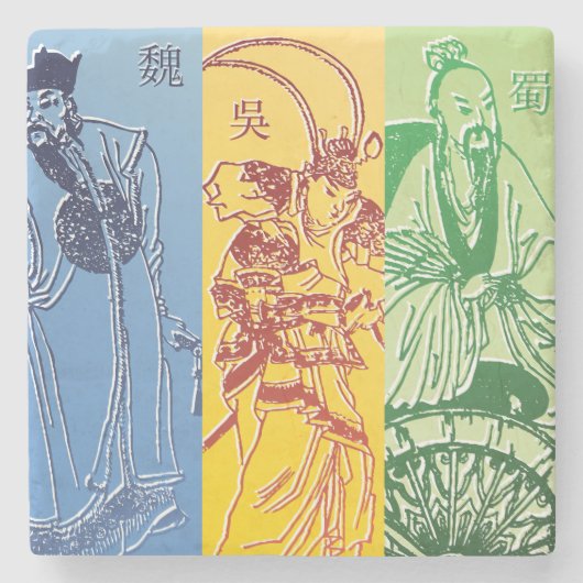 Dessous-de-verre En Pierre Trois royaumes (Devant)