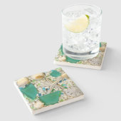 Dessous-de-verre En Pierre Tropical Beach Theme Drink Coasters (Côté)
