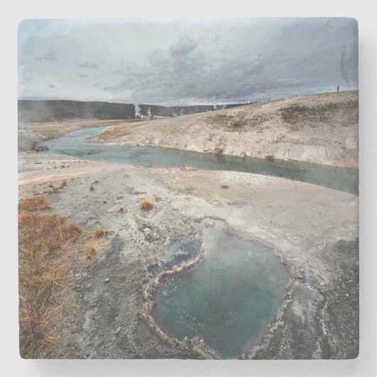 Dessous-de-verre En Pierre Trou bleu (Devant)