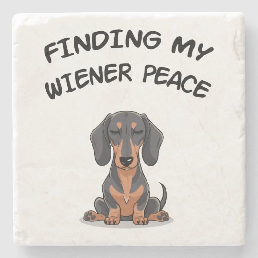 Dessous-de-verre En Pierre Trouver mon cadeau Wiener Peace Funny Dachshund (Devant)