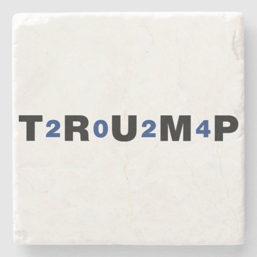 Dessous-de-verre En Pierre Trump 2024 bleu (Devant)