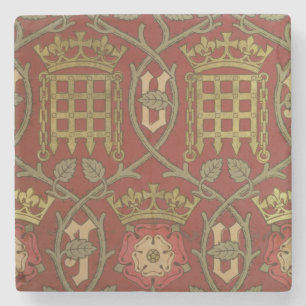 Dessous-de-verre En Pierre 'Tudor Rose', papier peint de reproduction dessiné