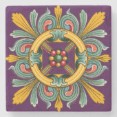 Dessous-de-verre En Pierre Tuile victorienne pourpre (Devant)