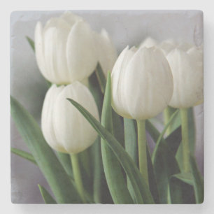 Dessous-de-verre En Pierre Tulipe élégante et fleurs florales Roses Photograp