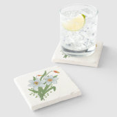 Dessous-de-verre En Pierre Tulipes et jonquilles Fleurs (Côté)