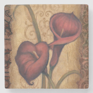 Dessous-de-verre En Pierre Tulipes rouges II