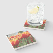 Dessous-de-verre En Pierre Tulipes rouges/Yell (Côté)