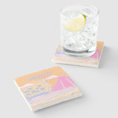 Dessous-de-verre En Pierre Tulum, Art Voyage, Preppy (Côté)