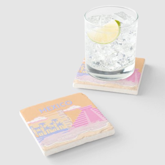 Dessous-de-verre En Pierre Tulum, Art Voyage, Preppy (Côté)