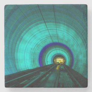 Dessous-de-verre En Pierre Tunnel ferroviaire bleu, Singapour
