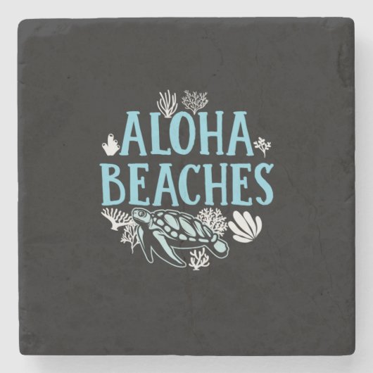 Dessous-de-verre En Pierre Turtle Lover | Plages Aloha (Devant)