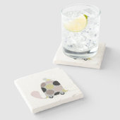 Dessous-de-verre En Pierre Tweeter sur une tortue (Côté)