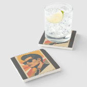 Dessous-de-verre En Pierre Type Cool Rétro (Côté)