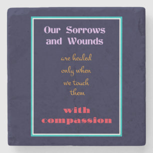 Dessous-de-verre En Pierre Typographie - Citation inspirante sur la compassio