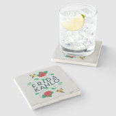 Dessous-de-verre En Pierre Typographie florale de Frida Kahlo | (Côté)