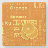 Dessous-de-verre En Pierre Typographie orange moderne Fruit Slice (Devant)