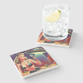 Dessous-de-verre En Pierre Ufo Pin up (Côté)