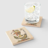 Dessous-de-verre En Pierre Ugly drunk duck monster Funny cartoon artwork (Côté)