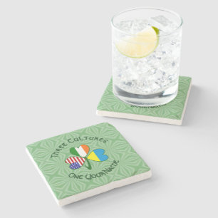 Dessous-de-verre En Pierre Ukraine Irlande États-Unis Trèfle Drapeau Personna