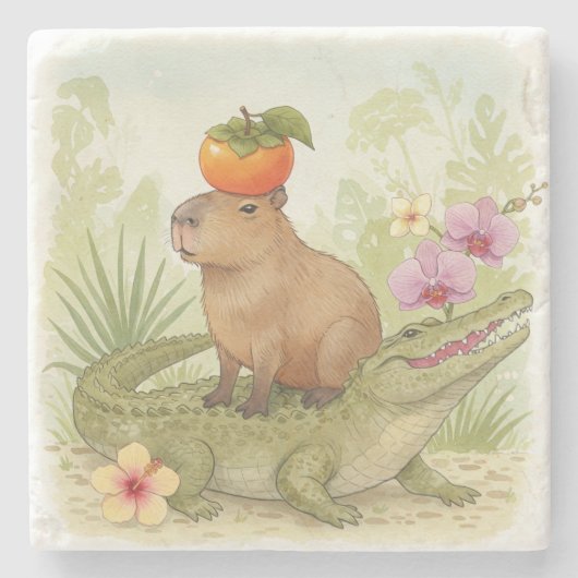 Dessous-de-verre En Pierre Un Croc et une carrière (Devant)