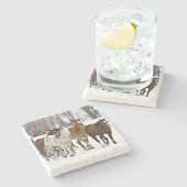 Dessous-de-verre En Pierre Un hiver pittoresque de course (Côté)