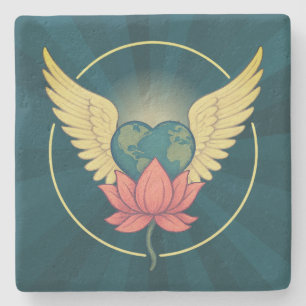 Dessous-de-verre En Pierre Un monde en Dessous de verre d'amour