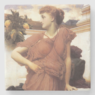 Dessous-de-verre En Pierre Une belle femme étonnante à la fontaine