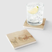 Dessous-de-verre En Pierre Une course de traîneau à cheval ouverte Noël (Côté)