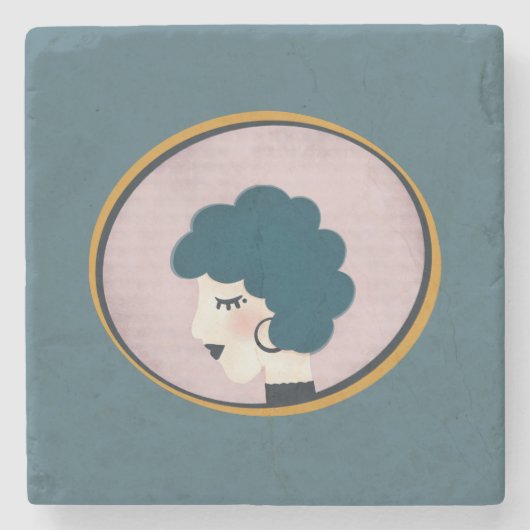 Dessous-de-verre En Pierre Une femme dans le miroir (Devant)