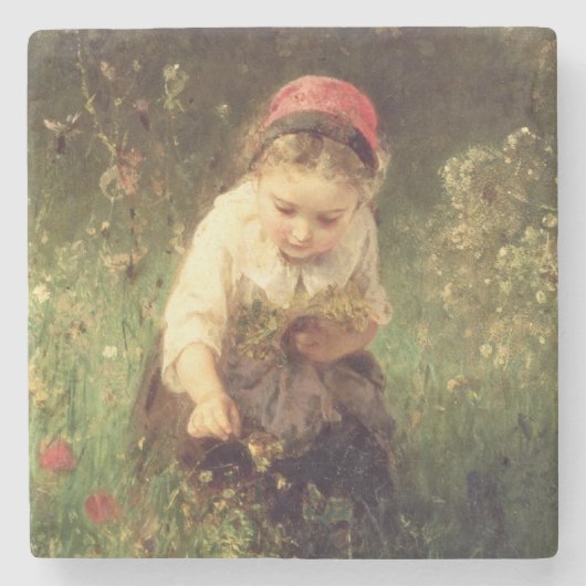 Dessous-de-verre En Pierre Une jeune fille dans un domaine (Devant)